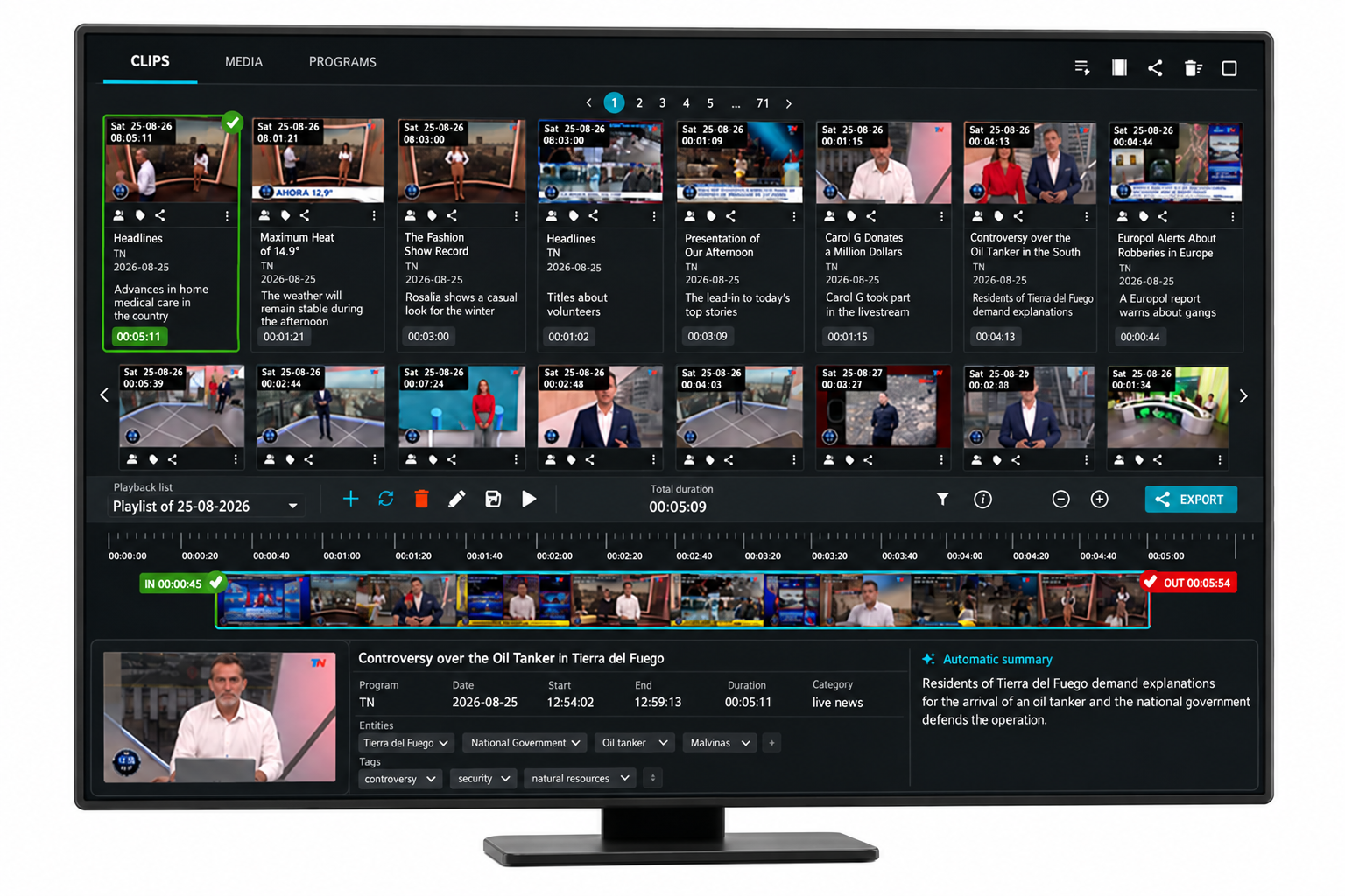 ViDeus Clipping Interface